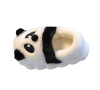 Generisch Cotone Pantofole Inverno Carino Panda Caldo Grande Pelliccia Ragazza Pantofole Pelle d'agnello, bianco, 32 EU