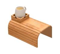 Generisch Couch Armisch - Vassoio per divano in legno per braccio, clip sul tavolo laterale, una Coaster, l'organizzatore per bevande e snack