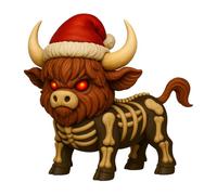 Generisch Cow - Black and White Cow | Cows Cuddly Toy | Figure in resina con Angry Face Santa hat Christmas Skeleton Cows for Indoor and Outdoor in The Living Room