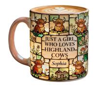Generisch Cow Coffee Mug - Cow Pattern Ceramic Drinkware, Drinking Mug | Highland Ceramic For Tea Hot Cocoa Juice Cold Drinks Colleagues Coworkers Women Men Home Office Kitchen Drinkware Novelty