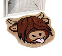 Generisch Cow Door Mat - Highland Cow Bath Mat, Non Slip Doormat, Funny Welcome Highland Cows Rug | Non Slip Doormat for Entry, Entryway Fun Mats Outside Door Mats Rugs Use for Living Room