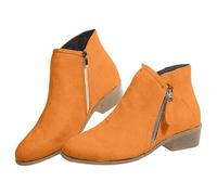 Generisch Cowboy, stivaletti da donna con tacco, Chelsea, da donna, colore nero, eleganti, corti, antiscivolo, invernali, autunno, inverno, alla caviglia, caldi, per sport all'aria aperta, per il