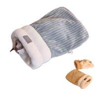 Generisch Cozy Fluffy Flannel Washable for Indoor Cat Sleeping Bag Cat Sleeping Bag, Cozy Fluffy Flannel Washable for Indoor Puppy and Kitten (Striped Gray, L)