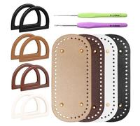 Generisch Crochet Bag Base - 8,8 pollici PU Leather Purse Bottom | D Shape Handle Bag Making Kit completo Crocheting Set per hobbisti, appassionati di donne, uomini e fatti a mano