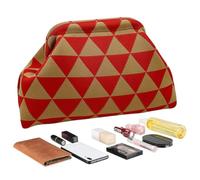 Generisch Crochet, Beach Dumpling Bag Purse, Stylish Summer Woven Pouch, Lightweight Evening Accessory, for Women Casual Travel Vacation Wedding Party Use 30 x 9 x 20 cm, Red Triangle, vedi