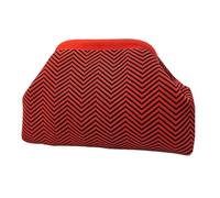 Generisch Crochet Clutch, Beach Dumpling Bag Purse, Stylish Summer Woven Pouch, Lightweight Evening Accessory, for Women Casual Travel Vacation Wedding Party Use 30 x 9 x 20 cm, Red Wavy Pattern, vedi