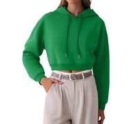 Generisch Crop Felpa con cappuccio da donna per il tempo libero, adolescente, felpa con cappuccio Aesthetic Y2k Hip Hop, felpa a maniche lunghe, per sport, fitness, attività all'aria aperta, Gn4, L