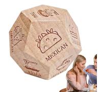 Generisch Cubo da cibo in legno,Cubo di decisione del cibo,Data del cibo notturno,12 Cubo di appuntamenti divertenti laterali,Cubo di legno Decisione per anniversario, Incontri Cubo di cena