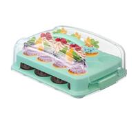 Generisch Cup Cake Carrier Box - Double Layer Food Organizer Holds Twenty Four Cakes, Stable Stackable Structure Easy Carry | Reliable Bakery Transport Case For Christmas Events Shop Desserts