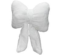 Generisch Cuscino cervicale per auto, a forma di fiocco, in peluche, bianco, con cinghie, cuscino decorativo per bambina