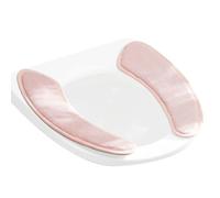 Generisch Cuscino per sedile WC, autoadesivo e caldo, lavabile - Doppia separazione delle alette in peluche - per bambini, adulti, inverno, bagno, doccia a casa