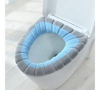 Generisch Cuscino per WC a forma di O, copriwater elasticizzato con copertura completa, accessorio da bagno, sedile universale per la maggior parte dei WC (blu)