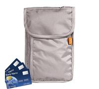 Generisch Custodia per passaporto da viaggio, per il collo, per documenti di viaggio, impermeabile, organizer per passaporto, escursionismo, biglietti per attività all'aria aperta, grigio., vedi