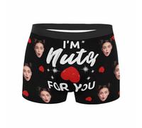 Generisch Custom for Men Personized Funny Photo Customized Underwear Briefs for Husband Men Bauchweg Unterwäsche, rosa intenso, S