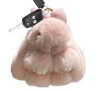 Generisch Cute Bunny Plush Keychain - 15 x 8 x 8 cm Soft Kawaii Rabbit Bag Charm | Animal Keyring for Backpacks & Handbags, Easter 2026 Gift for Girls & Teens, Long Eared Bunny, Rosa chiaro, Siehe