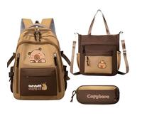 Generisch Cute Capybara Backpack | Cartoon Capybara Backpack for School,Waterproof Bookbag Pencil Bag Kit Laptop Tablet Daily Christmas Travel Water Bottle Books Stationery Students, b, Siehe