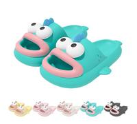 Generisch Cute Cartoon Fish Slippers - Non-Slip 3D Cartoon Shower Sandals, Quick-Dry Beach Pool Slides for Boys and Girls, verde, 42/43 EU