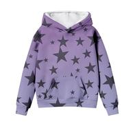 Generisch Cute for Tween Girls Long Sleeve Star Graphic Oversized Felpe Cute Fall Pullover Top Comfy Winter Outfits Vestiti per ragazze, Lilla, 4-5 Jahre