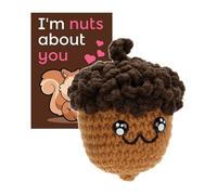 Generisch Cute Funny Crochet Acorn Dolls - Cute Plush Knitted Acorn | Plush Emotional Cheer up Wool Toy | Funny Cheer Up Doll with Warm Card for Men Women, Coworkers | Crochet Dolls Cutê Plûsh