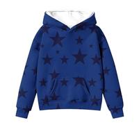 Generisch Cute Hoodies for Tween Girls Long Sleeve Star Graphic Oversized Sweatshirts Cute Fall Pullover Tops Comfy Winter Outfits White Hoodie, Blu, 2-3 Jahre