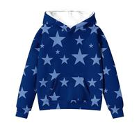 Generisch Cute Hoodies for Tween Girls Long Sleeve Star Graphic Oversized Sweatshirts Cute Fall Pullover Tops Comfy Winter Outfits S Sweatshirt Mädchen 152, Blu scuro, 2-3 Jahre