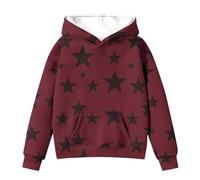 Generisch Cute Hoodies for Tween Girls Long Sleeve Star Graphic Oversized Sweatshirts Cute Fall Pullover Tops Comfy Winter Outfits S Sweatshirt Mädchen 152, Vino, 5-6 Jahre