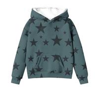 Generisch Cute Hoodies for Tween Girls Long Sleeve Star Graphic Oversized Sweatshirts Cute Fall Pullover Tops Comfy Winter Outfits S Sweatshirt Mädchen 152, verde, 2-3 Jahre