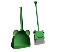 Generisch Cute Toy Broom and Dustpan, set per bambini Broom and Dustpan | Green Frog Cleaning Small | Brooms Cleaning Little Housekeeping Helper for Preschooler Girls Boys Kitchen