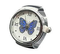 Generisch D Anelli in plastica per dire il tempo, anello per orologi, anello rotondo grosso, anello regolabile in argento, alla moda, anello a 4, 2 anelli, Taglia unica, Metallo, Non pietra preziosa