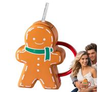 Generisch da caffè invernale,Pan di - Carina ceramica con coperchio | 450 ml tazze da tè estetiche, divertenti con coperchio per latte, tè, caffè, acqua