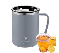Generisch da caffè isolata, 500 ml, da viaggio con | Coperchio e manico, tazza da caffè portatile in acciaio inox per bevande fredde e calde