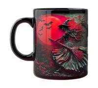 Generisch da tè con streghe, 325 ml, per Halloween, in ceramica, per routine mattutina, festa di compleanno, fine settimana, libero, momenti di relax, collezione personale