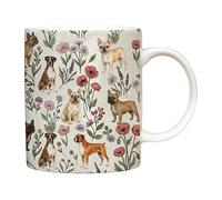 Generisch da viaggio | Recipienti con impugnatura comoda - da caffè Bulldog francese | Per bevande calde e fredde, tra cui latte, succhi di frutta, birra, e per mamma, papà,