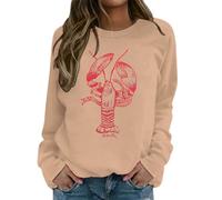 Generisch Day Football Felpa da donna con grafica divertente Domenica Design casual a maniche lunghe girocollo da donna, cachi, M