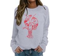 Generisch Day Football Felpa da donna con grafica divertente Domenica Design casual a maniche lunghe girocollo da donna, grigio., S