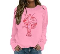 Generisch Day Football Felpa da donna con grafica divertente Domenica Design casual a maniche lunghe girocollo da donna, Colore: rosa., XXL