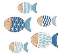 Generisch Decorazione da parete a forma di pesce tropicale, decorazione rustica vintage costiera per soggiorno, camera da letto, piscina, casa da giardino, cucina, esterno e bagno