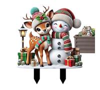 Generisch Decorazione natalizia da giardino, in acrilico 2D, per esterni, per giardini d'inverno, per prati, sentieri, fioriere ed esterni