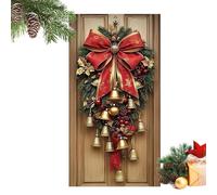Generisch Decorazione per porta di Natale, 180 x 90 cm, in tessuto, per sfondo, per appendere lo sfondo delle vacanze, per interni ed esterni, casa, feste, inverno, casa di campagna