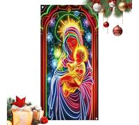 Generisch Decorazione per porta di Natale, 89 x 180 cm, grandi coperture per sfondo luminose, per interni ed esterni, per feste invernali, casa colonica Capodanno