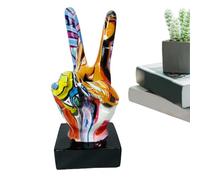 Generisch Decorazione per segno di pace, personaggi colorati con dita dei gesti - Stile classico, scultura artistica astratta con pollice colorato, personaggi della pace, segnale di recitazione per