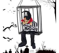 Generisch Decorazioni animate per Halloween, spaventoso teschio attivato dal movimento, occhi luminosi appesi elettrici, fantasma, per serata di Halloween