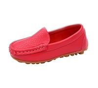Generisch Del Bambino Ragazza Morbido Vestito Scarpe Piatte Scarpe Da Barca Scarpe Casual Scarpe Da Ginnastica Con Luce Donne, Colore: rosso, 21 EU