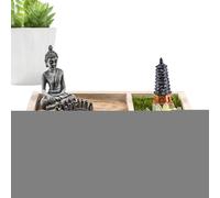 Generisch Desktop Zen Garden, Zen Garden per scrivania - Meditazione sabbia vassoio kit in miniatura, tavolo meditazione Zen Artistic Decoration per economia, posto di lavoro, sala studio, casa