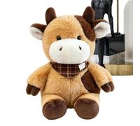 Generisch di peluche morbida, bambola di accompagnamento per bambini | Mucca con sciarpa come morbida bambola di stoffa per soggiorno, camera da letto, cameretta dei bambini, divano, compleanno