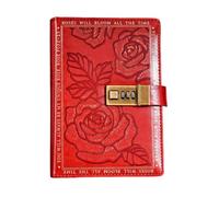 Generisch Diary with lock - Lock Journal | Privacy Journal | Leather Diary with Combination Locks | 224 Pages Leather Rose Hardcover Lined Personal Organizer Planner for Women Men Kids Teens School