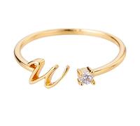 Generisch Dieci Anelli Strass 26 Anello Iniziale Gioielli Personalizzato Lettera Iniziale Anello Aperto Con Strass Anello Per Le Donne Anelli Ginnastica Plastica, Taglia unica, Rame, Nessuna pietra