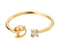 Generisch Dieci Anelli Strass 26 Anello Iniziale Gioielli Personalizzato Lettera Iniziale Anello Aperto Con Strass Anello Per Le Donne Anelli Ginnastica Plastica, Taglia unica, Rame, Nessuna pietra