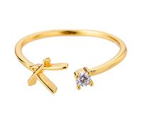 Generisch Dieci Anelli Strass 26 Anello Iniziale Gioielli Personalizzato Lettera Iniziale Anello Aperto Con Strass Anello Per Le Donne Anelli Ginnastica Plastica, Taglia unica, Rame, Nessuna pietra