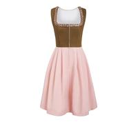 Generisch Dirndl Abito lungo in due pezzi, da donna Oktoberfest in costume a tunica medievale, marrone, XL